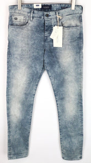 SCOTCH &amp; SODA W32/L34 vyriški prigludę džinsai su 5 kišenėmis, tamprūs, mėlyni, medvilniniai, Ralston džinsai 