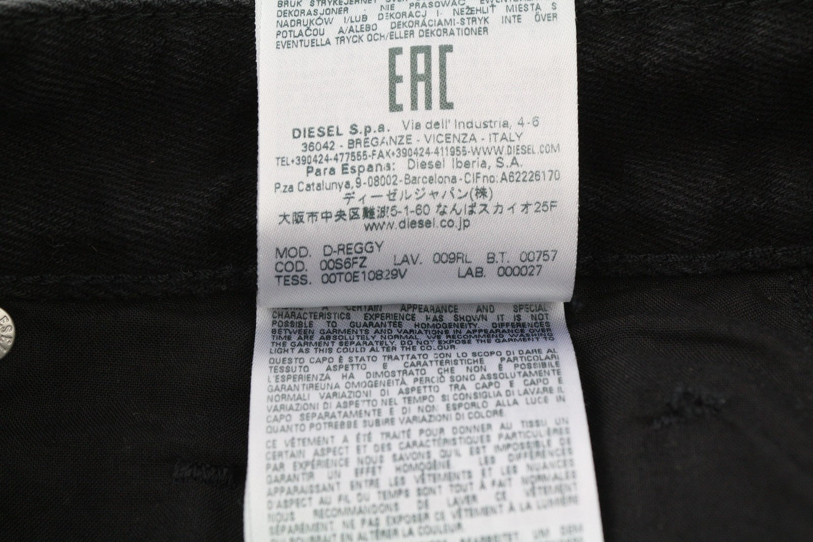 DIESEL D-Reggy 009RL Womens Jeans W29/L30 Regular Waist Straight Black RRP€150