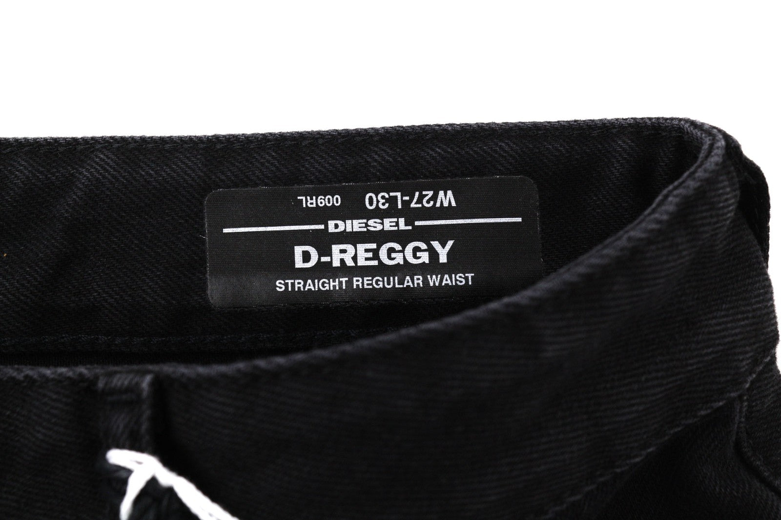 DIESEL D-Reggy 009RL moteriški džinsai, W27/L30, įprasto juosmens, tiesūs, juodi, RRP150 