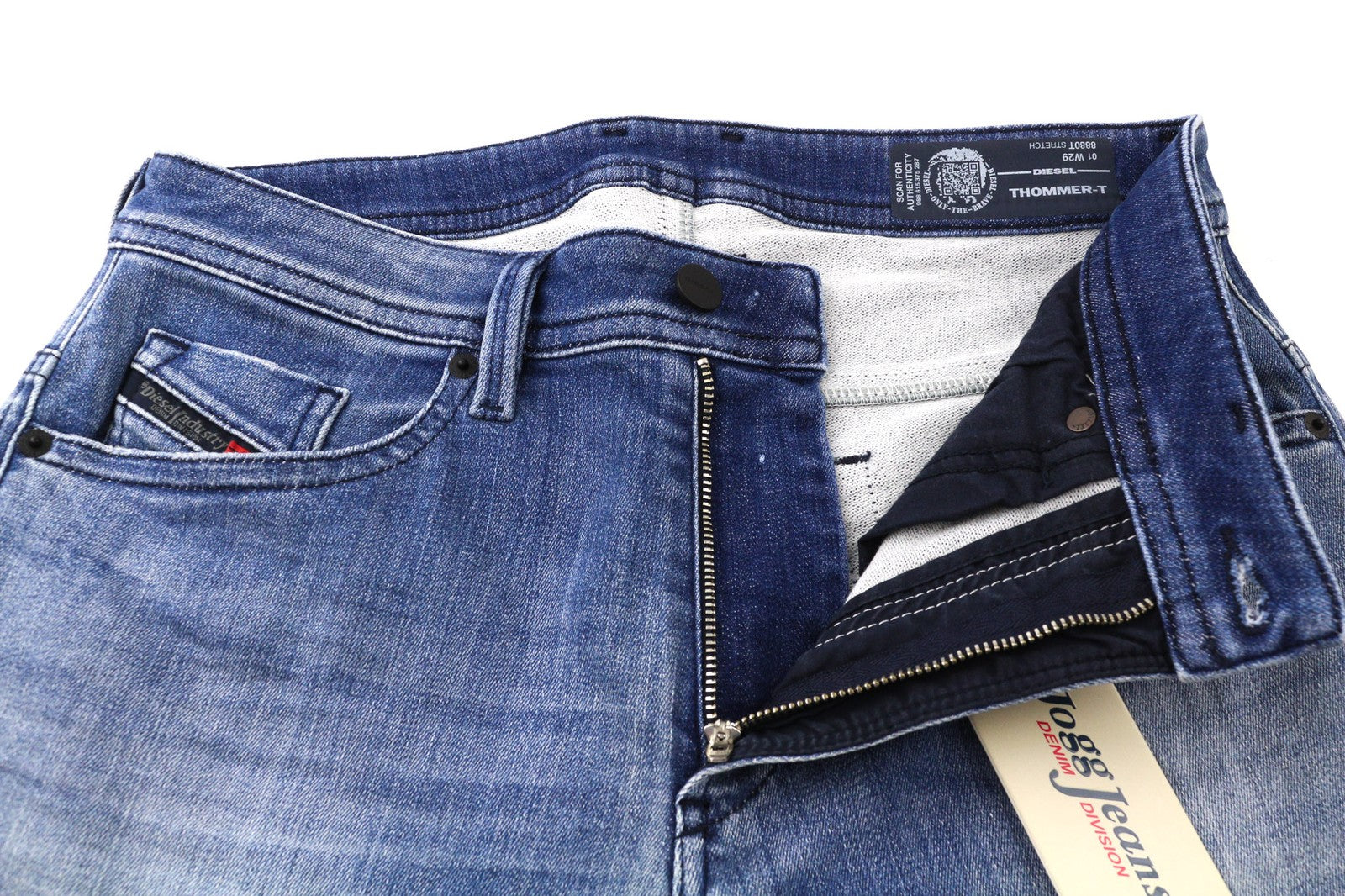 DIESEL Thommer-T 8880T vyriški džinsai W29 elastingi Jogg Sweat Distress Blue RRP 220 