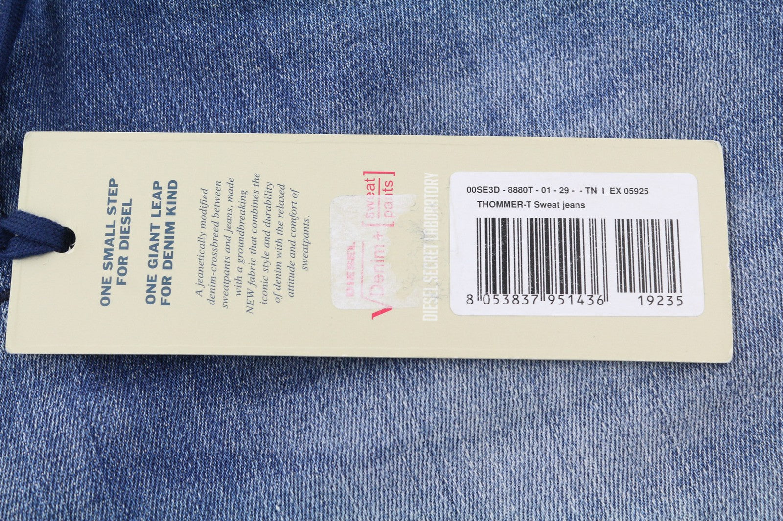 DIESEL Thommer-T 8880T vyriški džinsai W29 elastingi Jogg Sweat Distress Blue RRP 220 