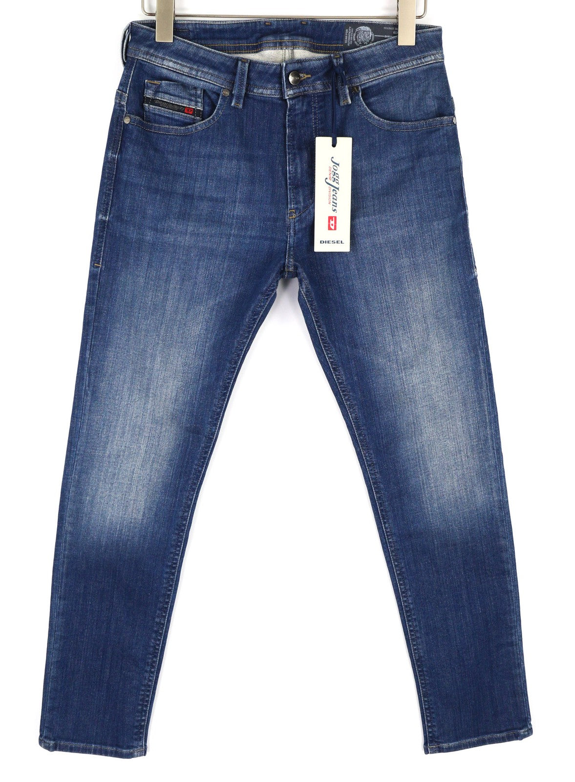 DIESEL Thommer-T 084RK vyriški džinsai W29 elastingi Jogg Sweat ploni, skalbti mėlyni 