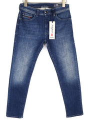 DIESEL Thommer-T 084RK vyriški džinsai W29 elastingi Jogg Sweat ploni, skalbti mėlyni 