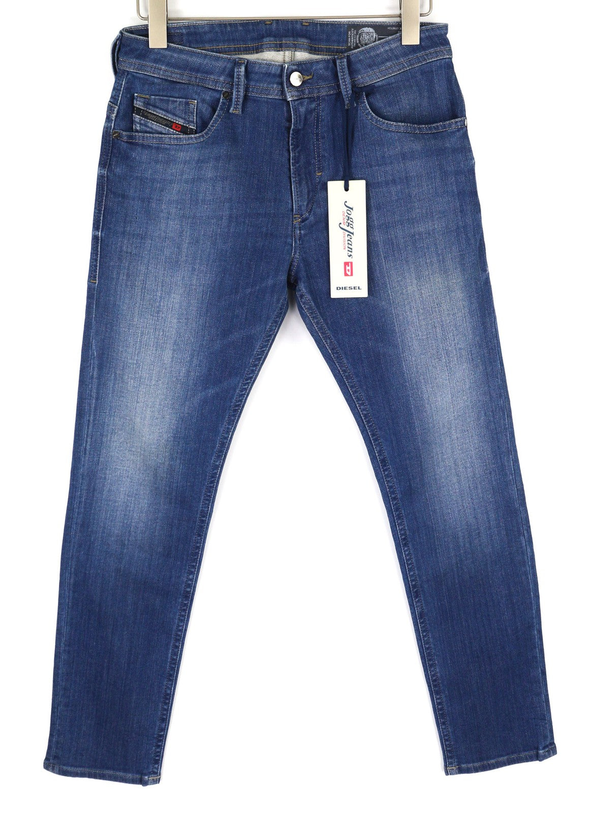 DIESEL Thommer-T 084RK vyriški džinsai W28 elastingi Jogg Sweat ploni skalbti mėlyni 