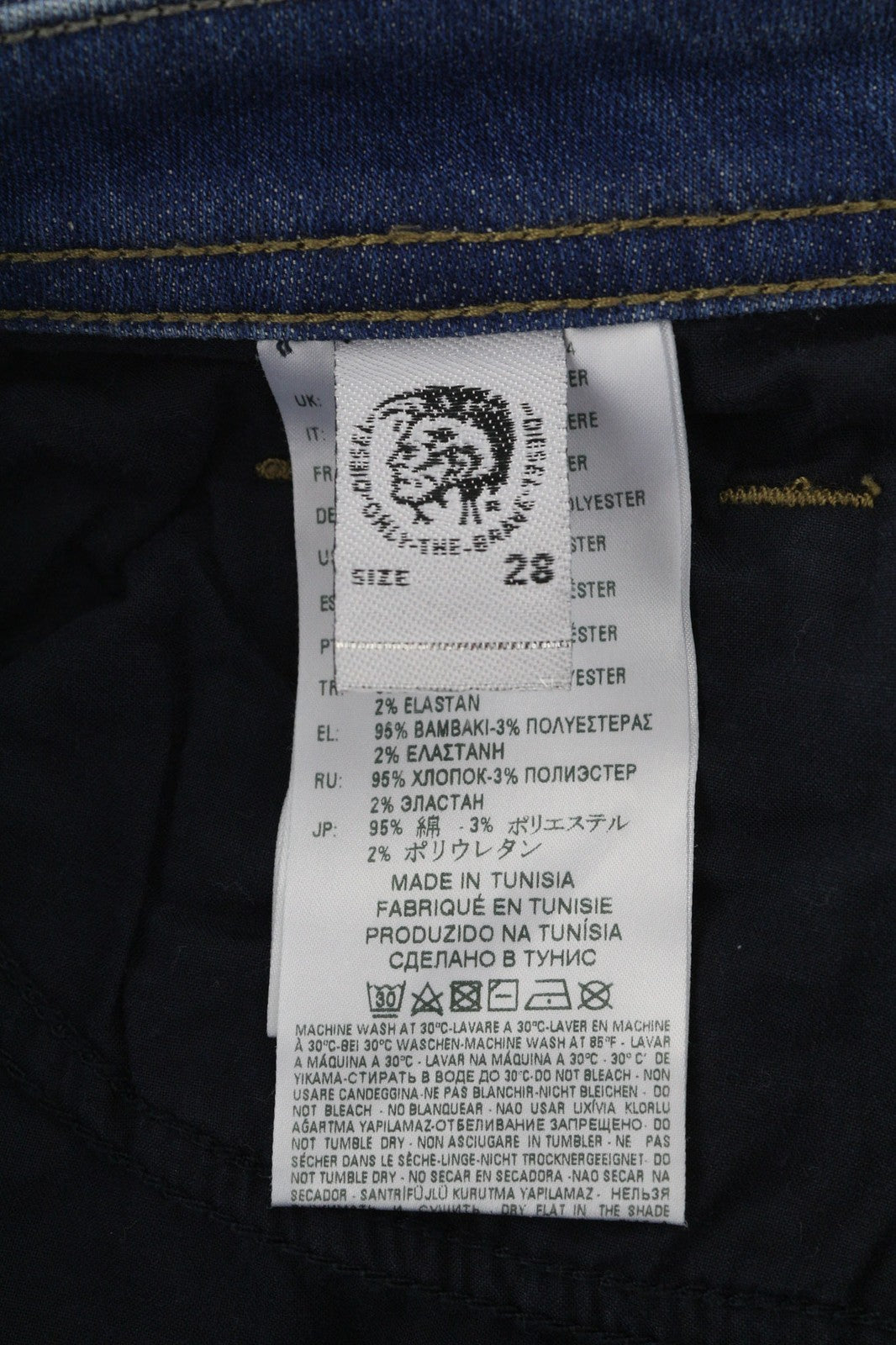 DIESEL Thommer-T 084RK vyriški džinsai W28 elastingi Jogg Sweat ploni skalbti mėlyni 