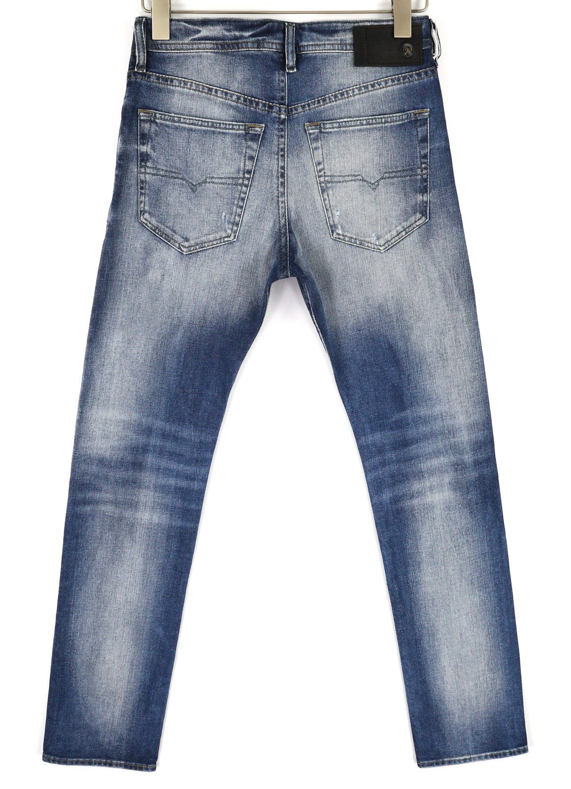 DIESEL Buster 084DD vyriški džinsai W27/L30 Regular Slim Tapered Stretch, skalbtos mėlynos spalvos 