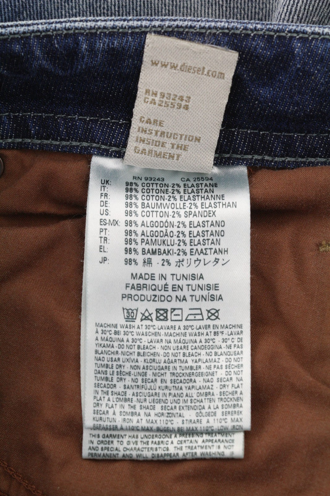 DIESEL Buster 084DD vyriški džinsai W27/L30 Regular Slim Tapered Stretch, skalbtos mėlynos spalvos 