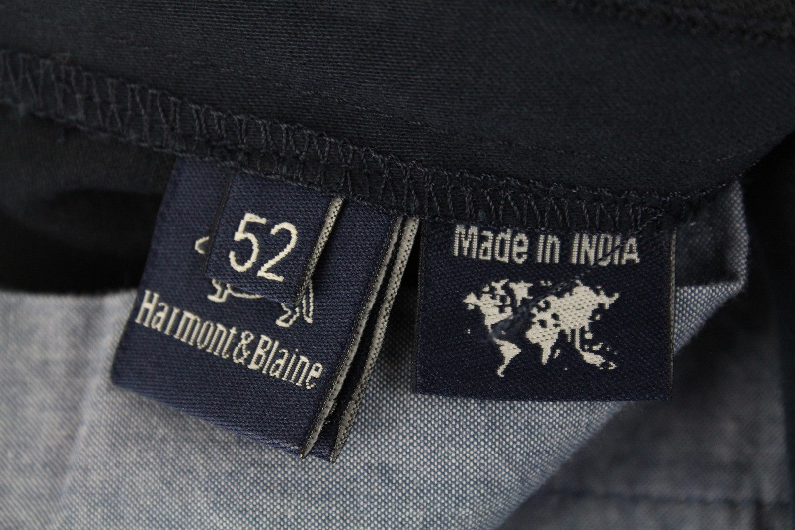 HARMONT & BLAINE Mens 52 Trousers Navy Cotton Stretchy Narrow  Slit Pocket