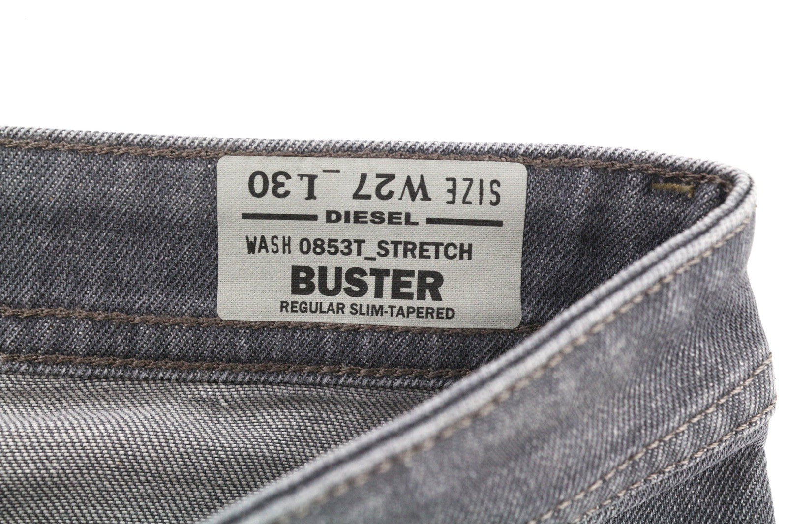 DIESEL Buster 0853T vyriški džinsai W27/L30 Regular Slim Tapered Stretch Washed Grey 