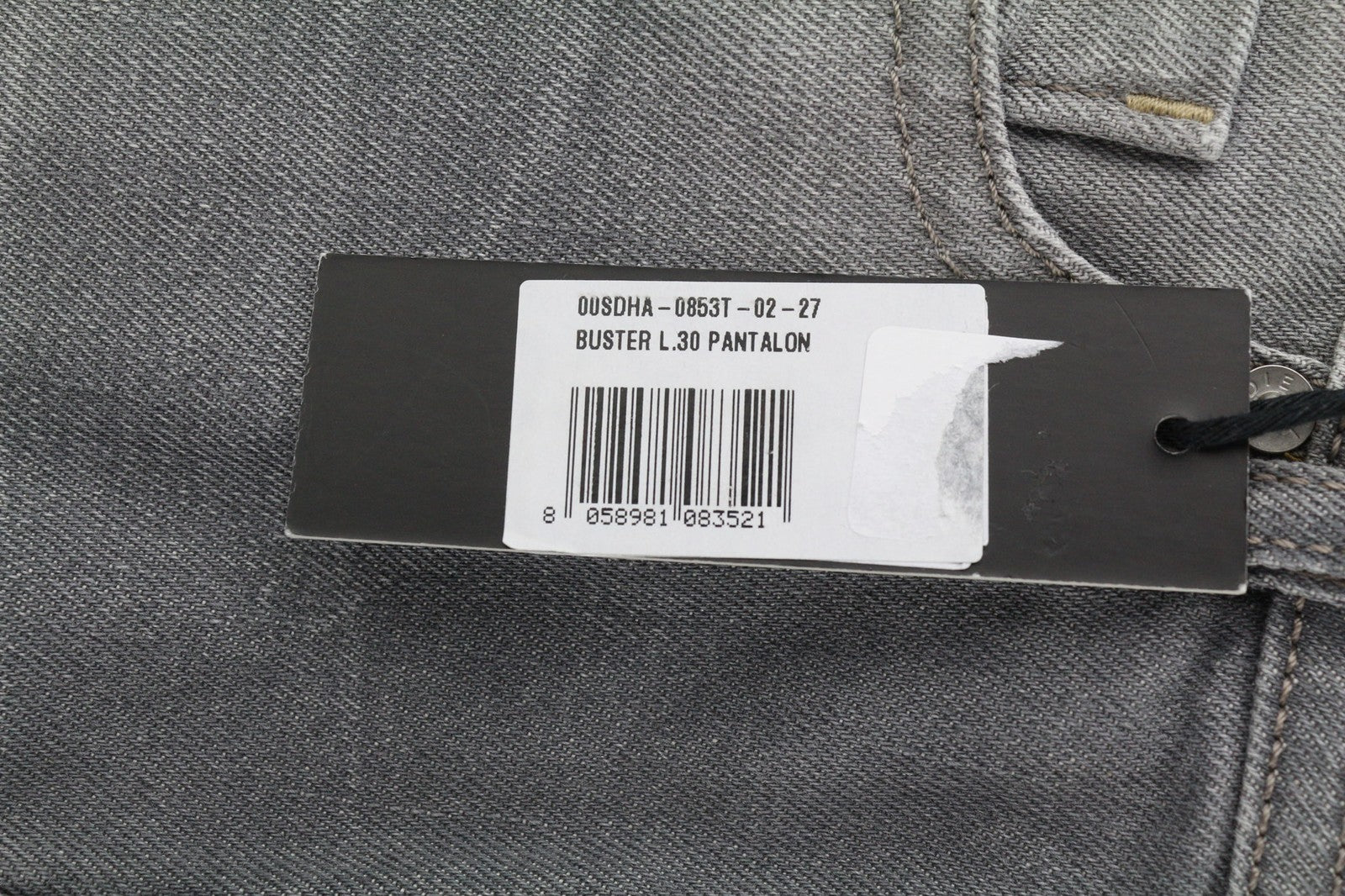 DIESEL Buster 0853T vyriški džinsai W27/L30 Regular Slim Tapered Stretch Washed Grey 