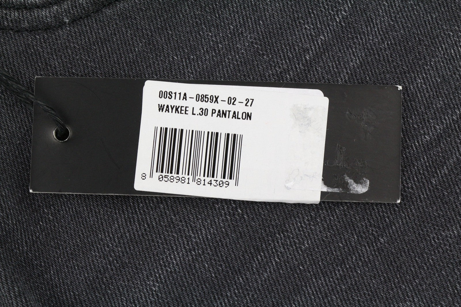 DIESEL Waykee 0859X vyriški džinsai W27/L30 Regular Straight, tamprūs, su sagomis, tamsūs 