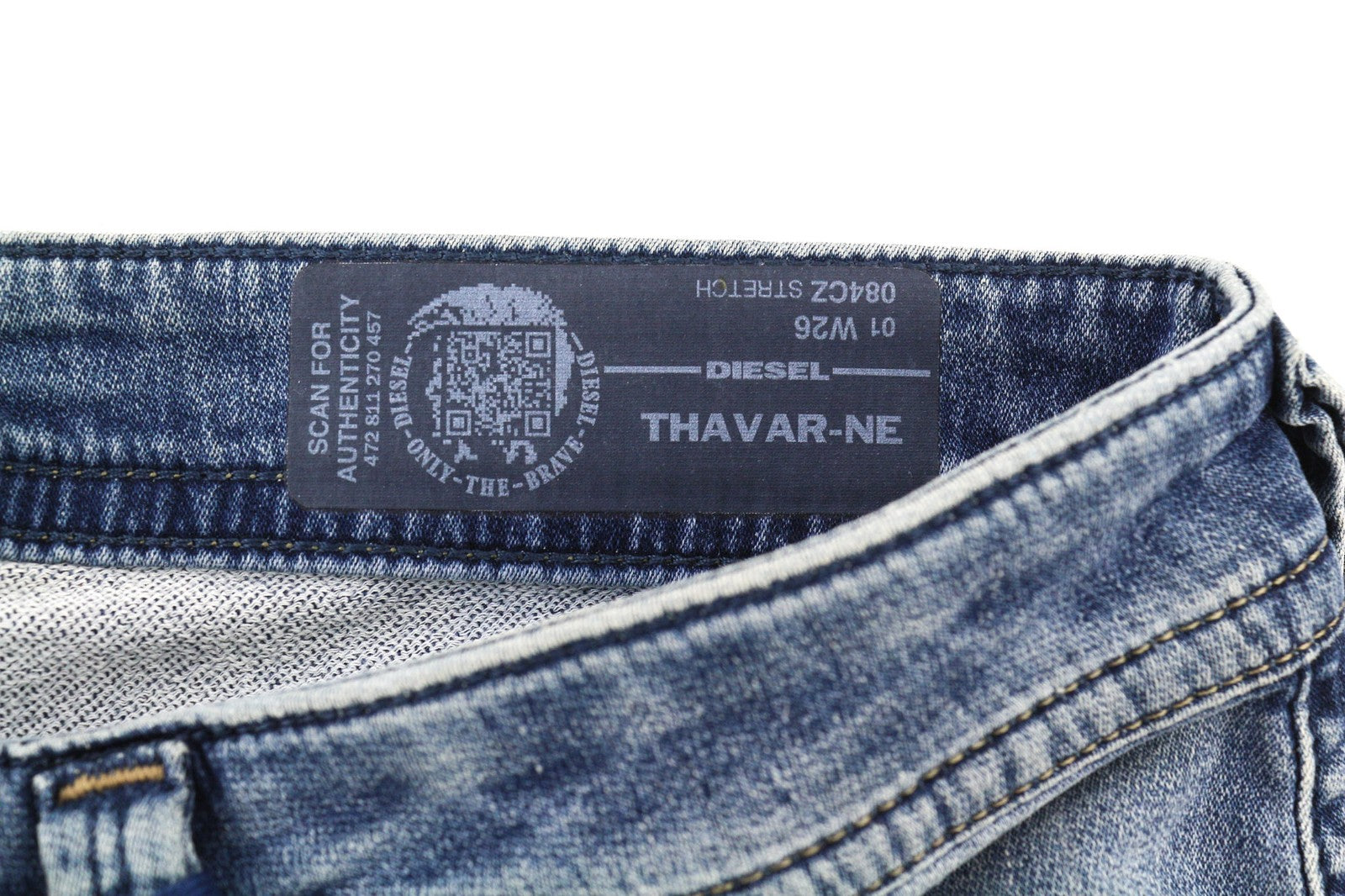 DIESEL Thavar-Ne 084CZ Mens Jeans W26 Stretchy Jogg Sweat Washed Zipper Slim
