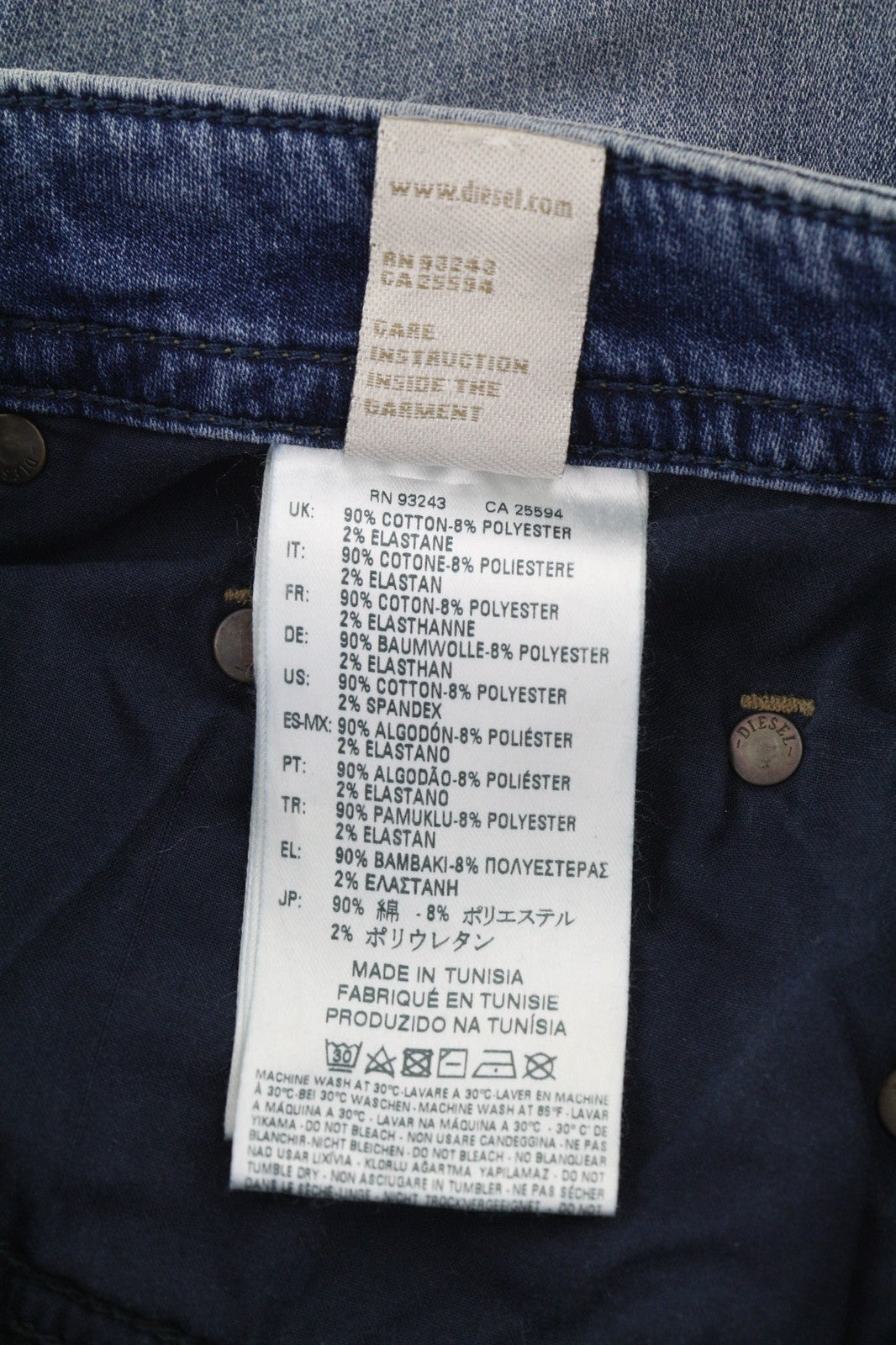 DIESEL Thavar-Ne 084CZ Mens Jeans W26 Stretchy Jogg Sweat Washed Zipper Slim