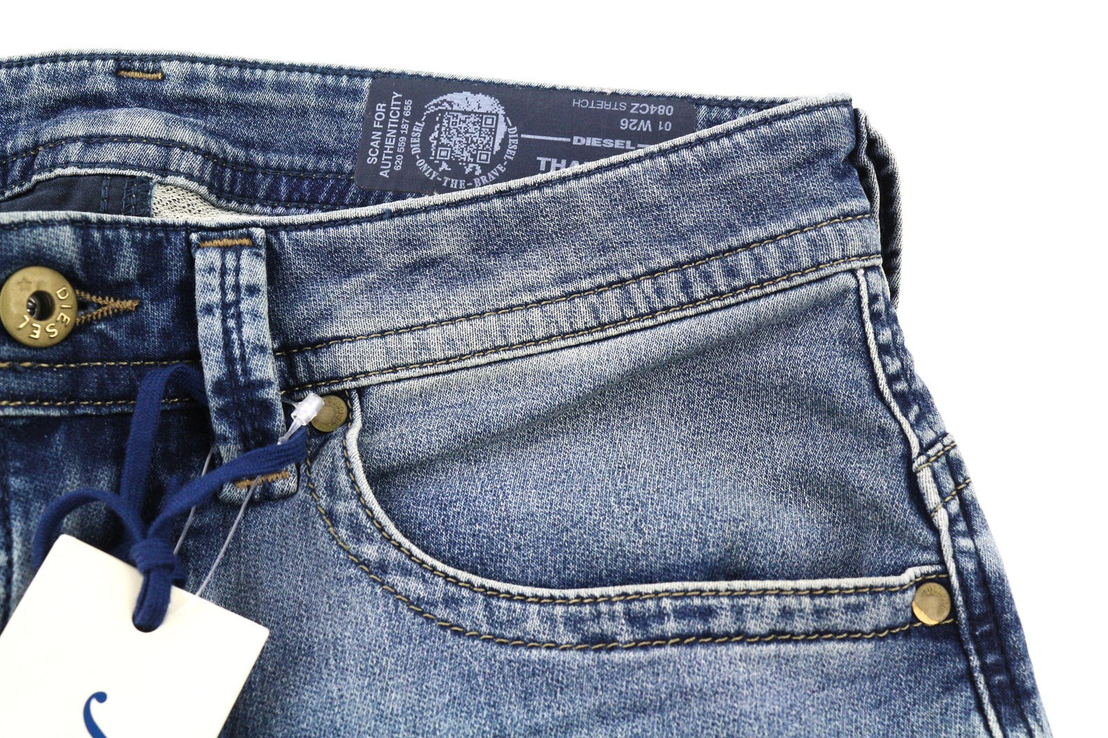 DIESEL Thavar-Ne 084CZ Mens Jeans W26 Stretchy Jogg Sweat Washed Zipper Slim