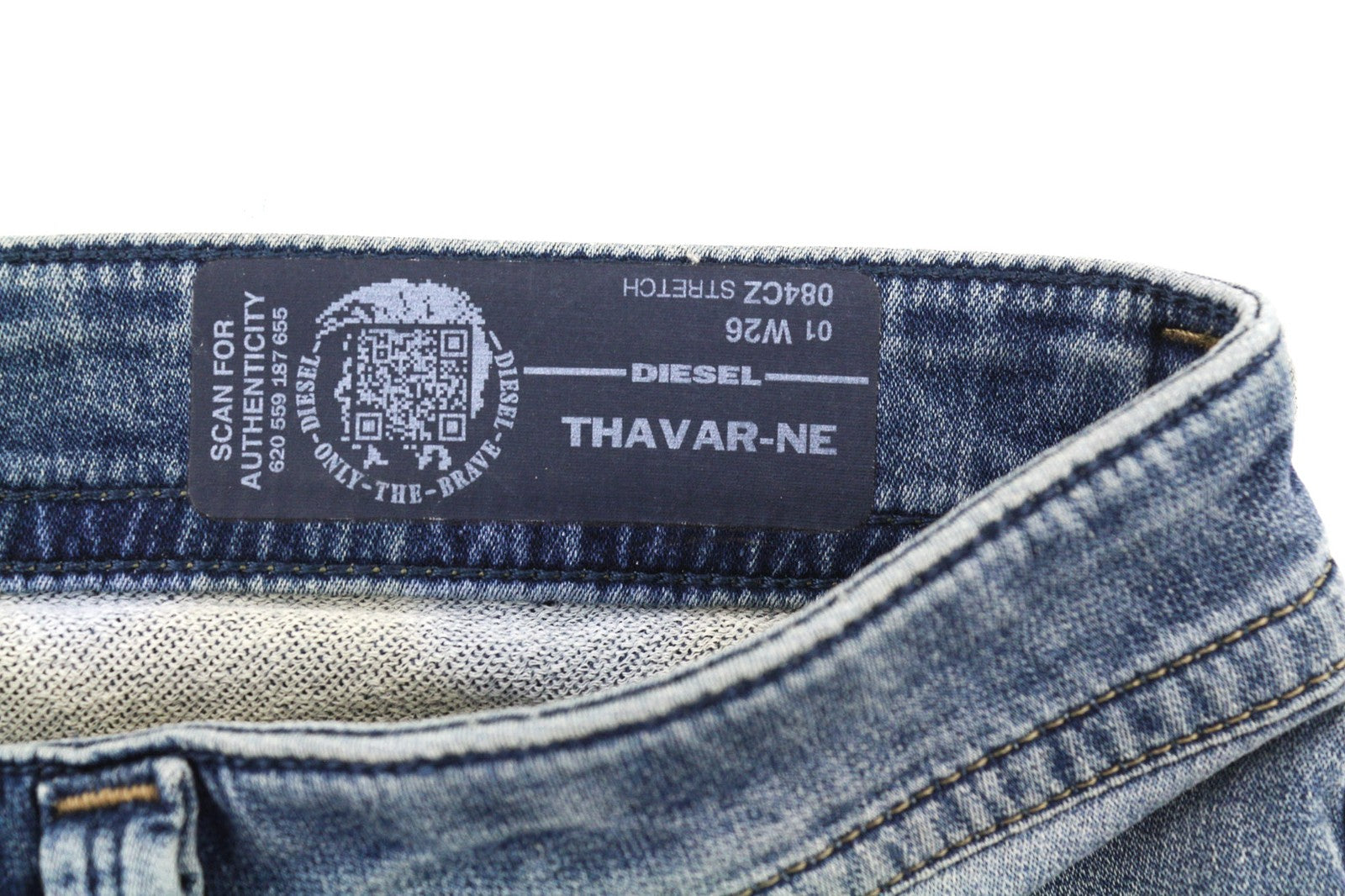 DIESEL Thavar-Ne 084CZ Mens Jeans W26 Stretchy Jogg Sweat Washed Zipper Slim