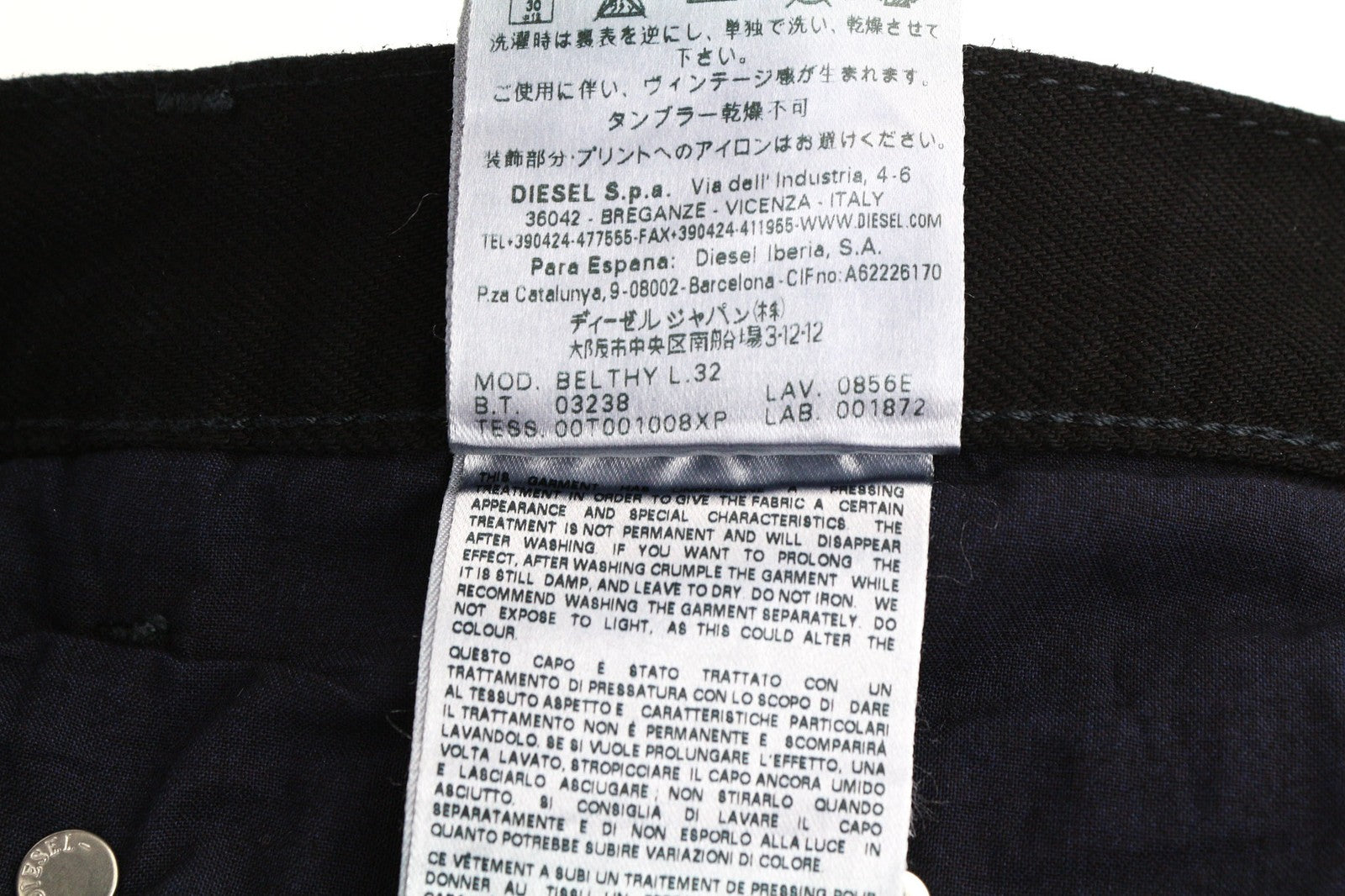 DIESEL Belthy 0856E Womens Jeans W27/L32 Coated Slim Straight RRP€250