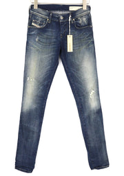 DIESEL Grupee 0838T Womens Jeans W26/L32 Super Slim Skinny Low Waist Stretchy