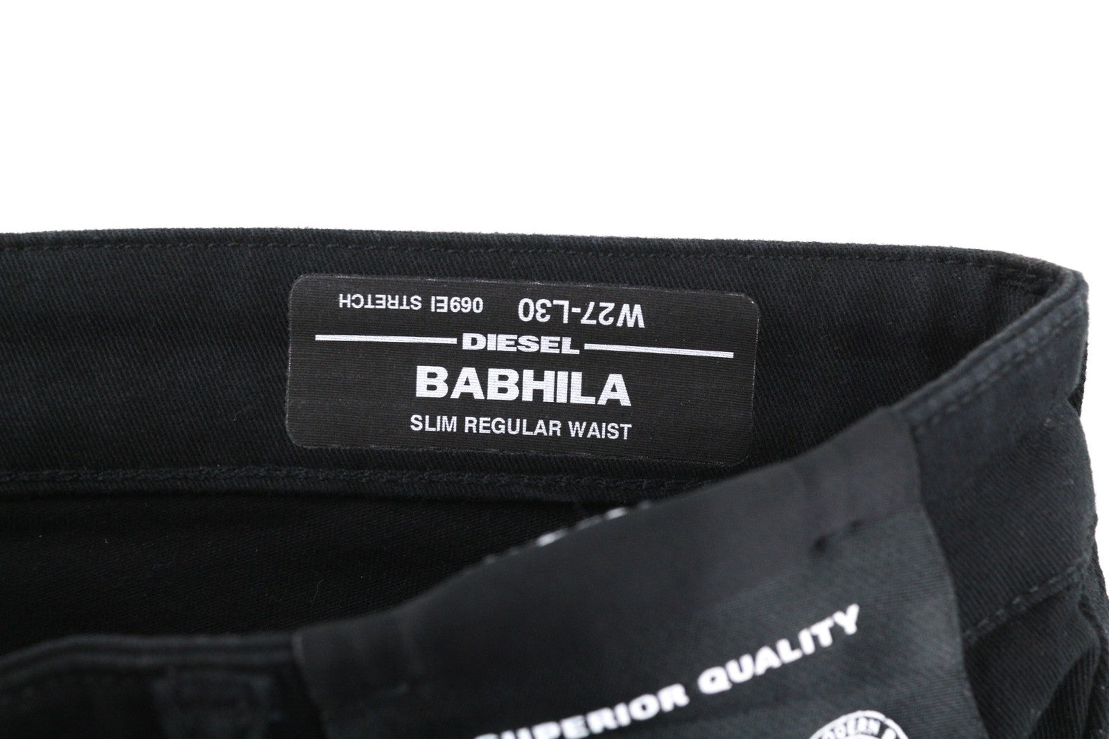 DIESEL Babhila 069EI Womens Jeans W27 Black Slim Regular Waist Stretch Buttoned