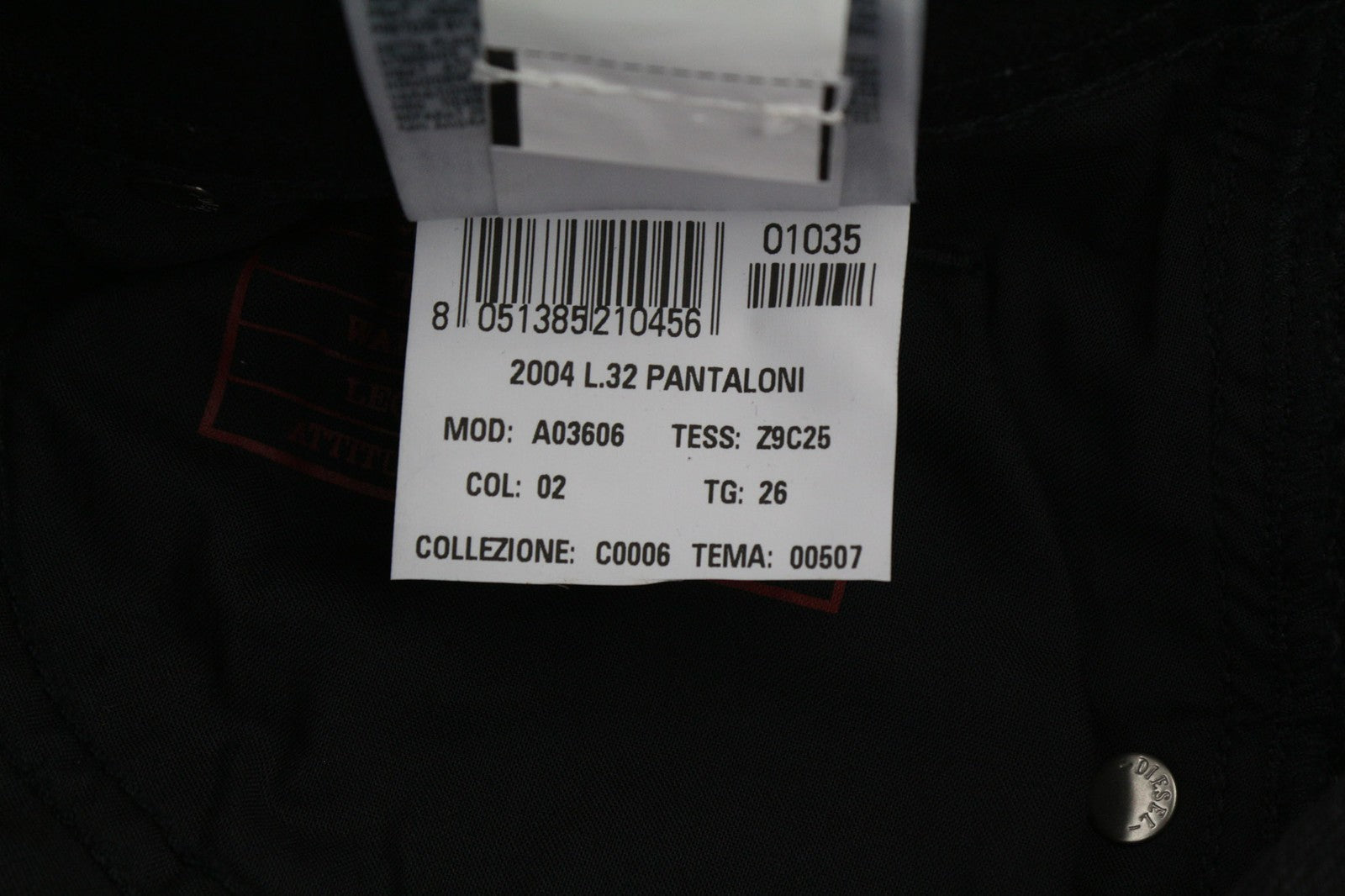 DIESEL 2004 5Pockets Z9C25 Womens Jeans W26/L32 Black Slim Tapered Leg RRP€185