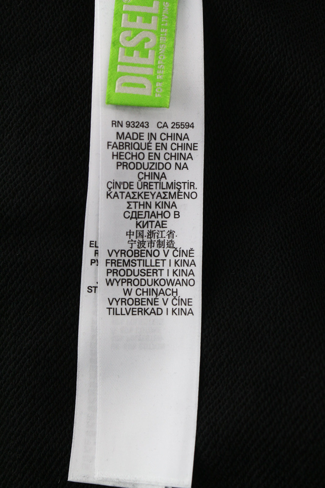 DIESEL S-Ummer-B2 džemperis su gobtuvu XS dydžio, juodas, su kengūros kišene ir gobtuvu. RRP150