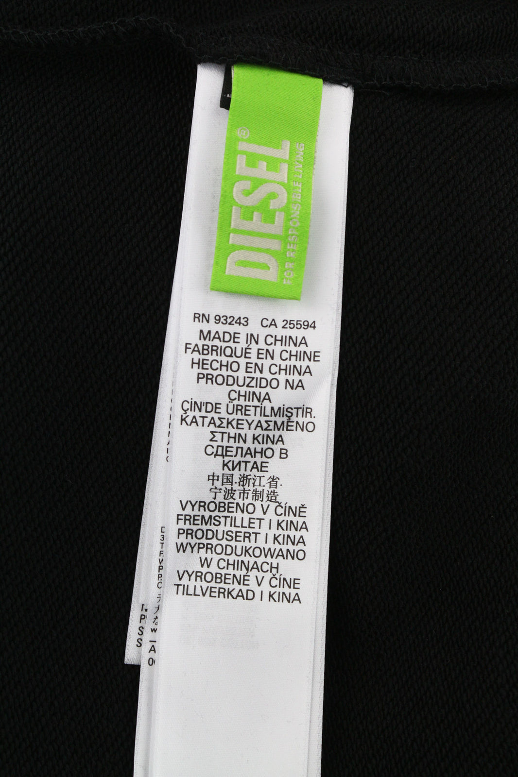 RRP150 DIESEL S-Ummer-B2 džemperis su gobtuvu S dydžio, juodas, megztinis su kengūros kišene, unisex