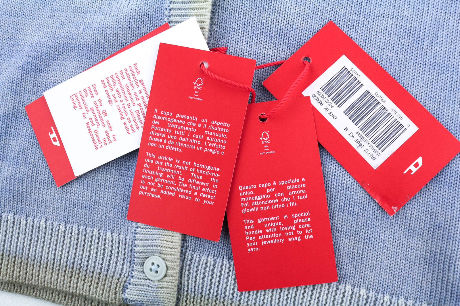 DIESEL M-Arika moteriškas megztinis M šviesiai mėlynas skalbtas vilnonis megztinis RRP300