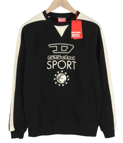 DIESEL Amst-Baweey vyriškas džemperis, juodas, S, 55DSL, megztinis su apvalia kaklo iškirpte, logotipas, rekomenduojama kaina – 155 € 