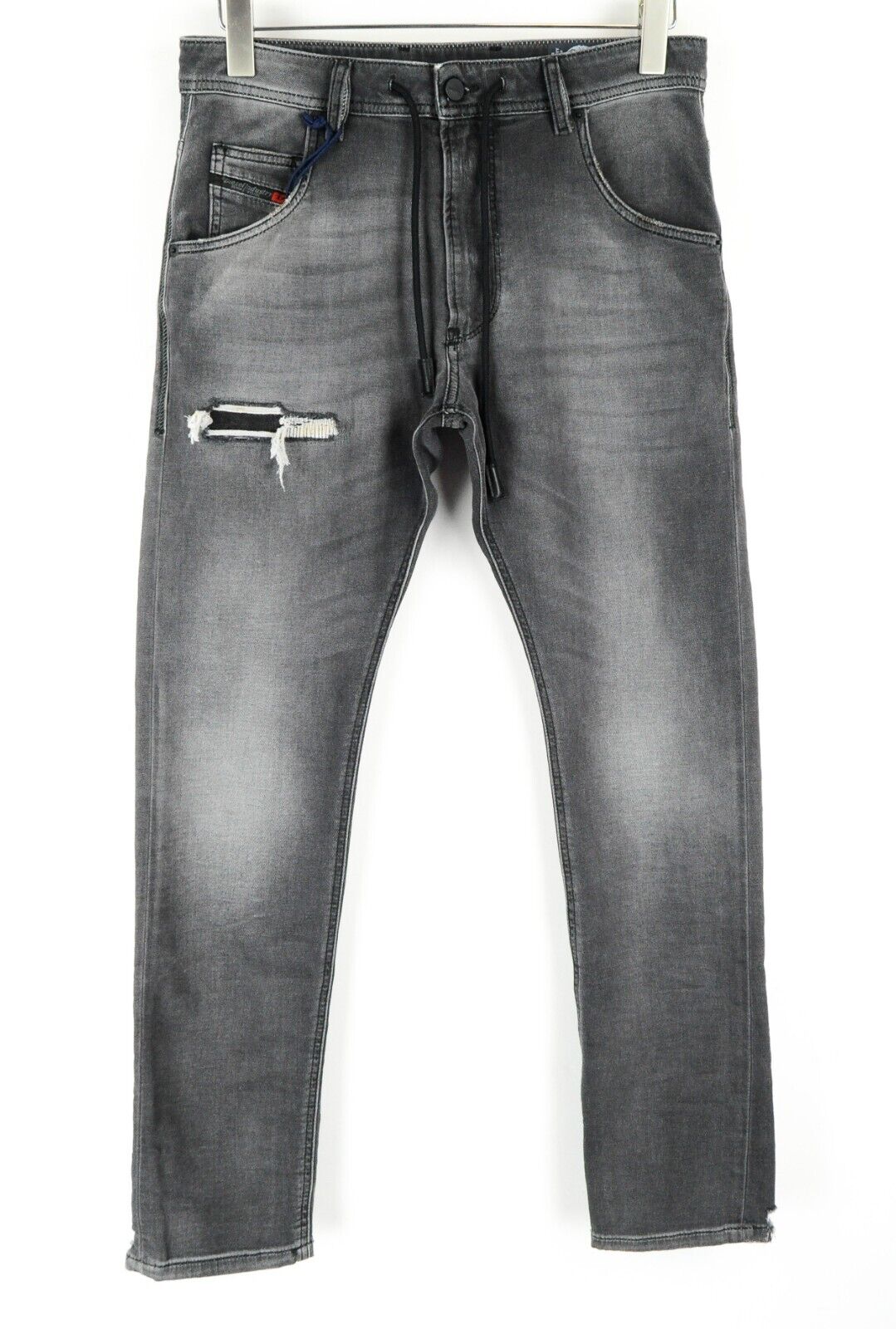 DIESEL Krooley CB-NE 069EM vyriški džinsai W28 Jogg Sweat pilki, ploni, plėšyti* 