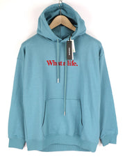 DIESEL S-Ummer-B2 unisex džemperis su gobtuvu XS dydžio, mėlynas megztinis su kengūros kišene ir dirželiu, rekomenduojama kaina – 150 € 