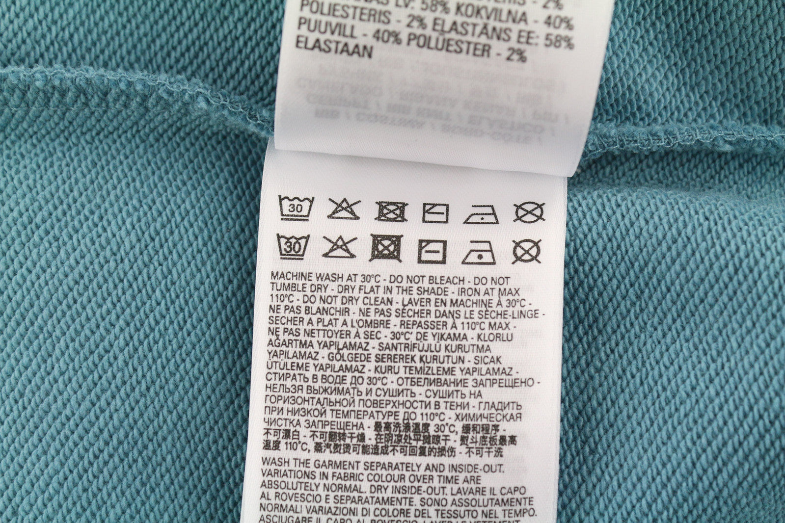 DIESEL S-Ummer-B2 unisex džemperis su gobtuvu XS dydžio, mėlynas megztinis su kengūros kišene ir dirželiu, rekomenduojama kaina – 150 € 