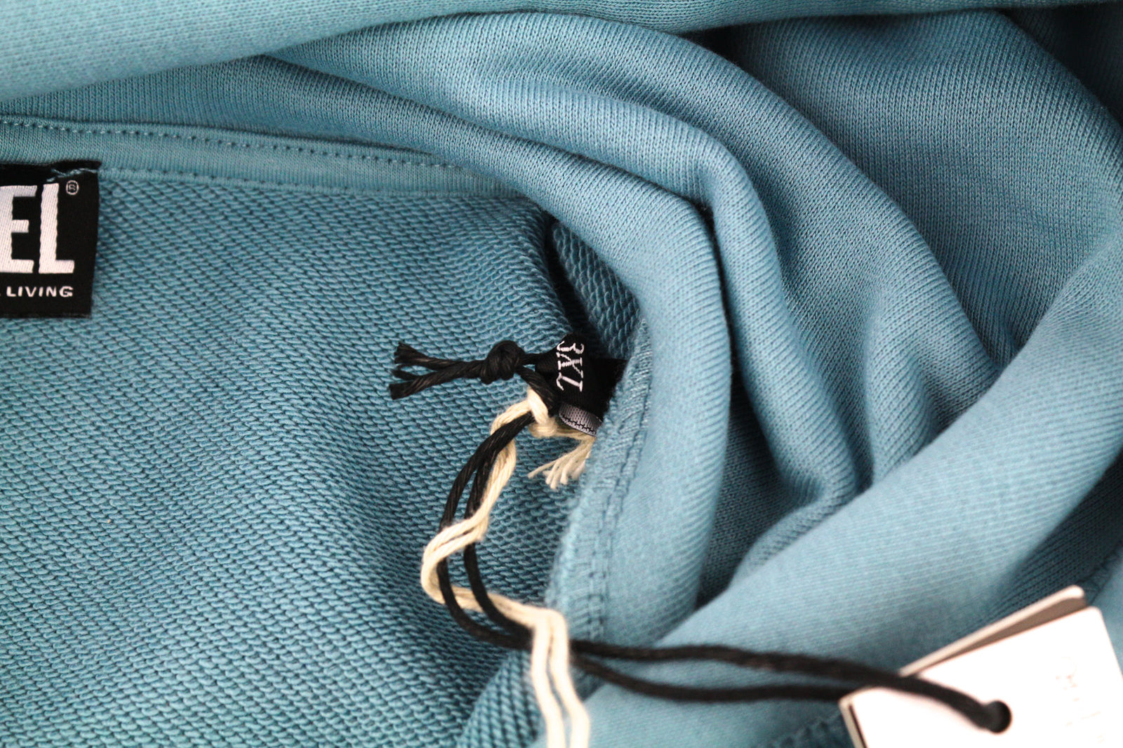 DIESEL S-Ummer-B2 vyriškas džemperis su gobtuvu, 3XL dydžio, mėlynas, megztinis su kengūros kišene, rekomenduojama kaina – 150 €. 