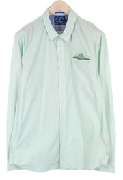 SCOTCH & SODA Ams Couture Shirt 2XL Green Dot Pattern Pure Cotton Long Sleeve