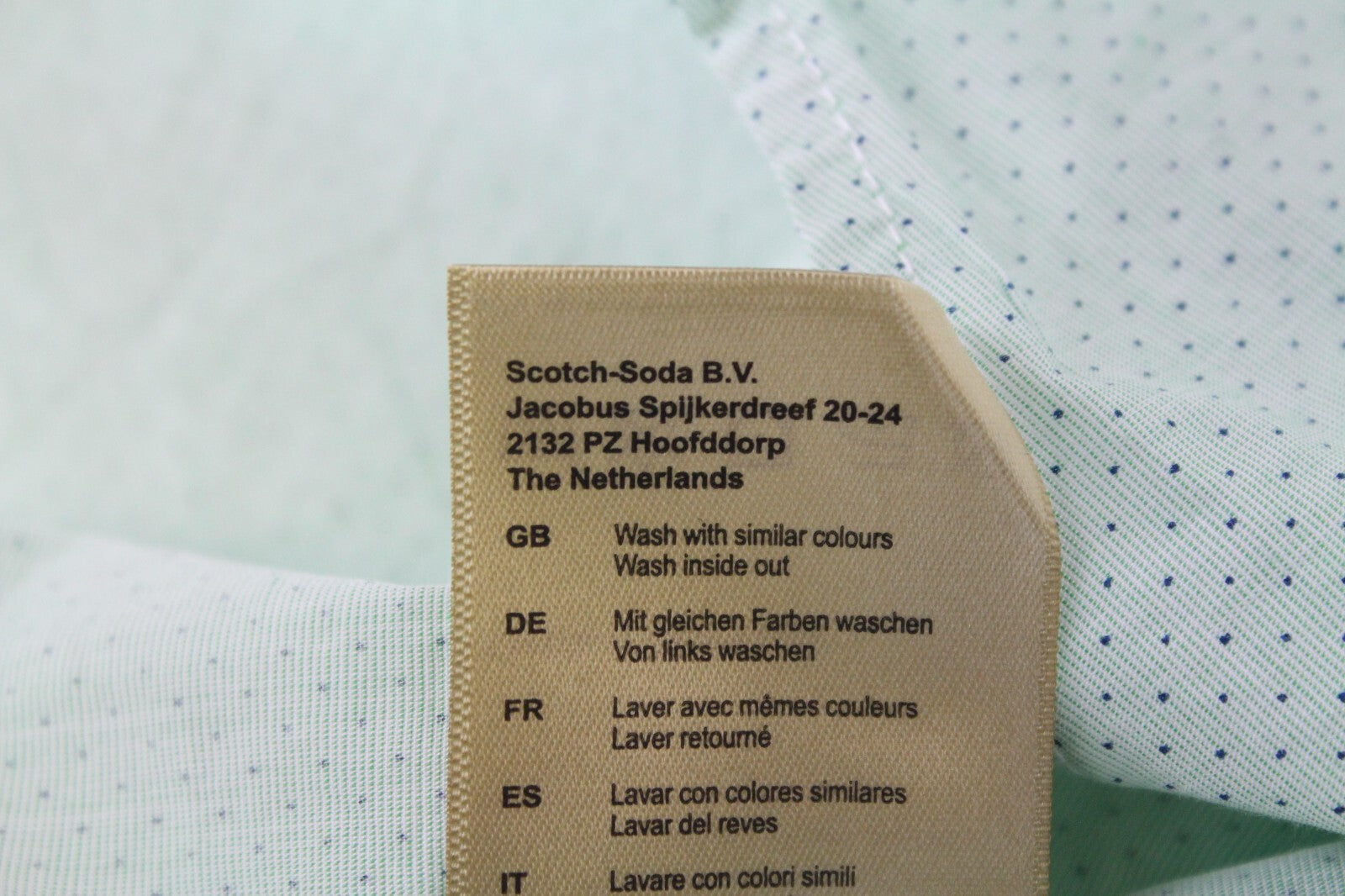 SCOTCH & SODA Ams Couture Shirt 2XL Green Dot Pattern Pure Cotton Long Sleeve