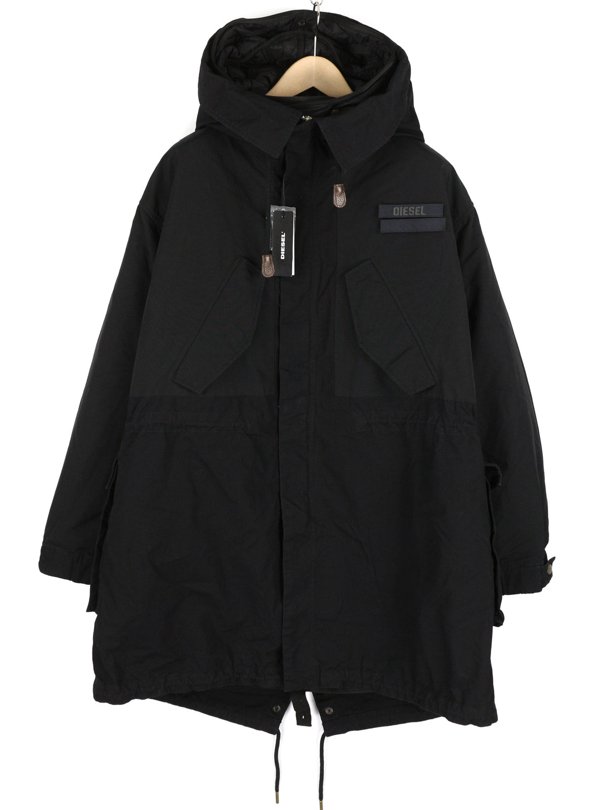 DIESEL W-Miles vyriška striukė L 2in1 Parka su pašiltinimu, raišteliu, juoda, RRP 475 € 