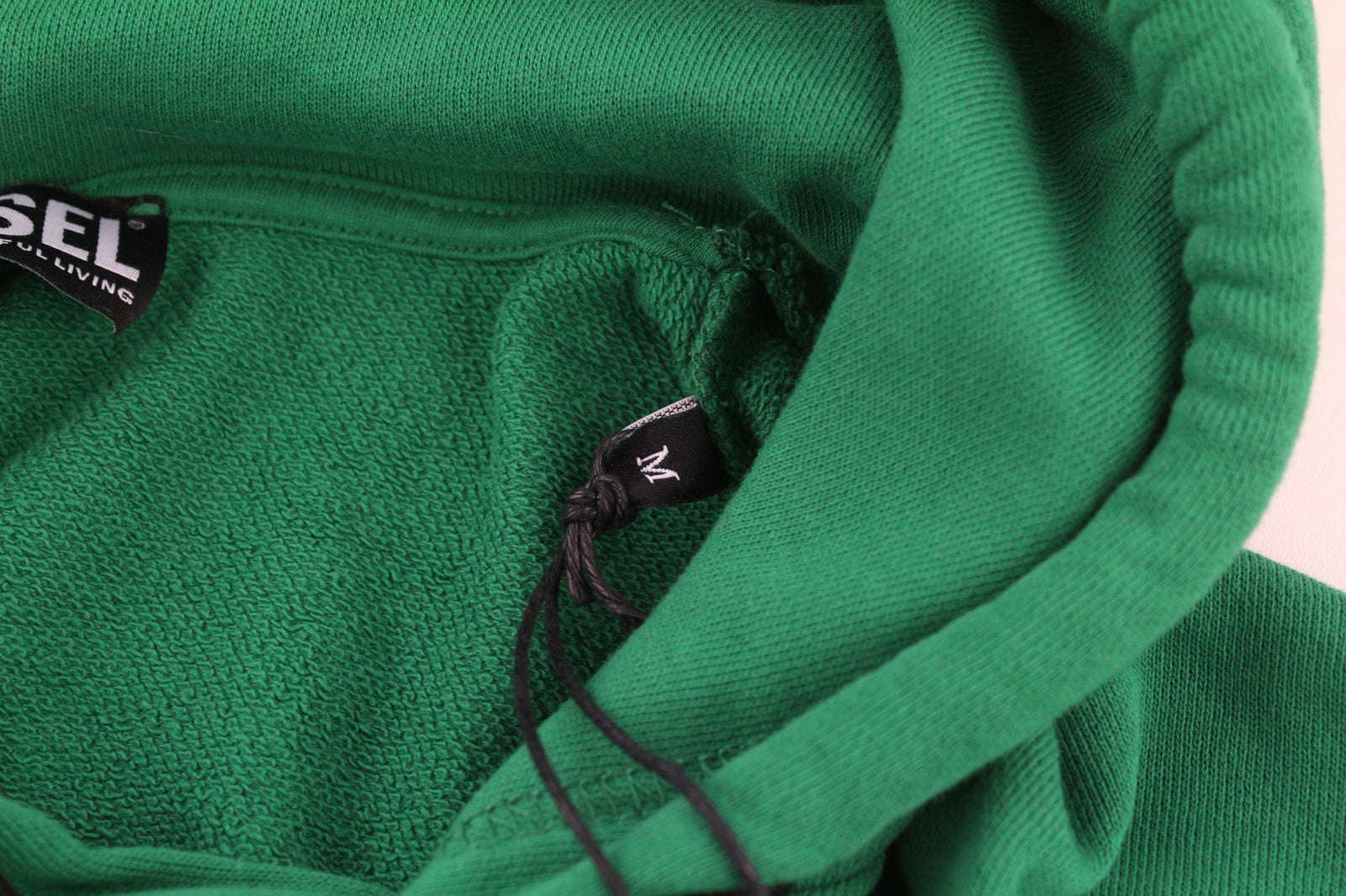 DIESEL S-Balirib Unisex Hoodie M Green Pullover Kangaroo Pocket Straps RRP€175