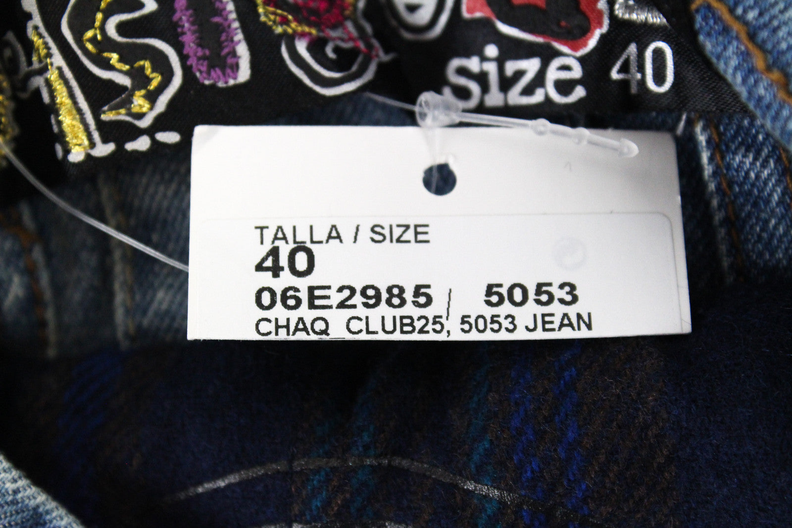 DESIGUAL moteriškas mėlynas džinsinis švarkelis 40 medvilninis ilgomis rankovėmis su Geisha blizgučiais ir logotipu 