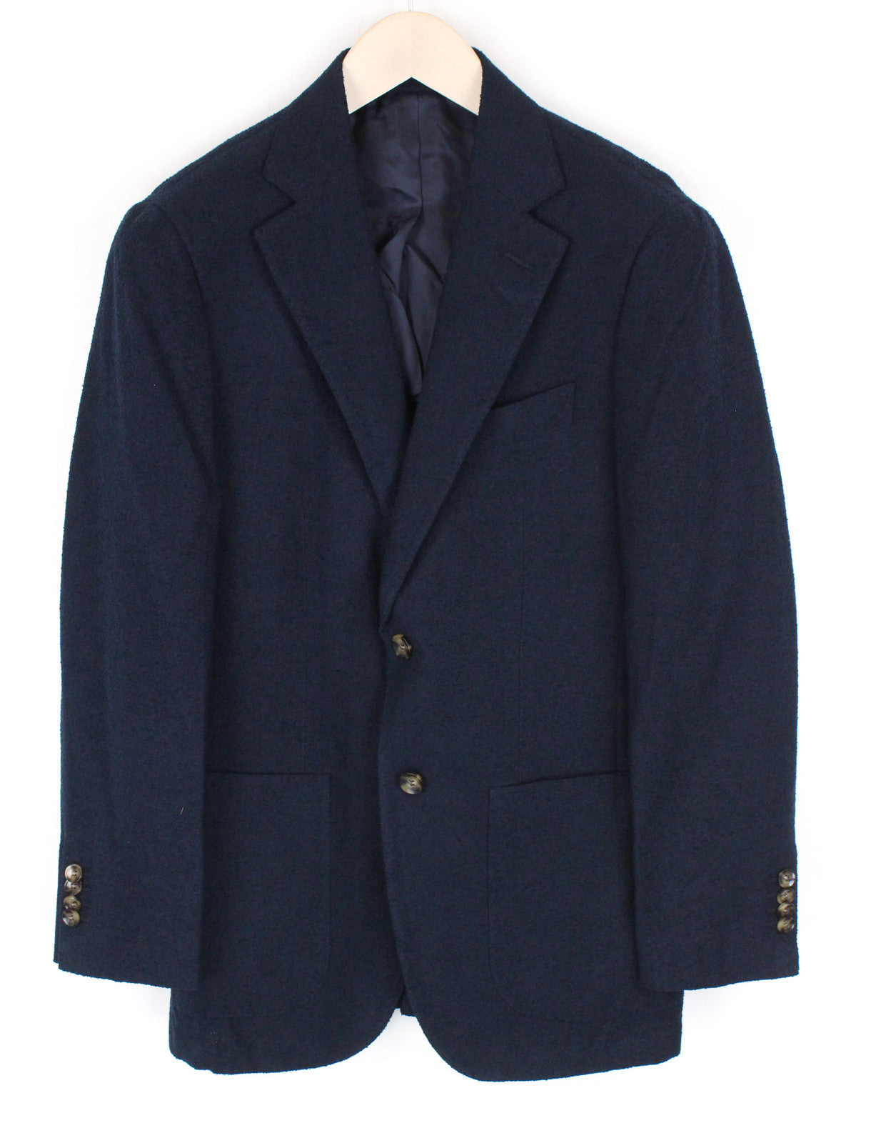 „SUITSUPPLY Havana Patch“ vyriškas švarkas, UK34R, tamsiai mėlynas, medvilnės, vilnos ir lino mišinio, plonas 