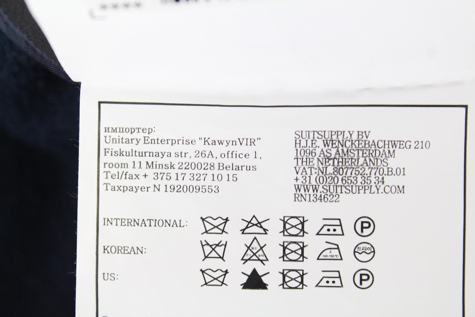 „SUITSUPPLY Havana Patch“ vyriškas švarkas, UK34R, tamsiai mėlynas, medvilnės, vilnos ir lino mišinio, plonas 