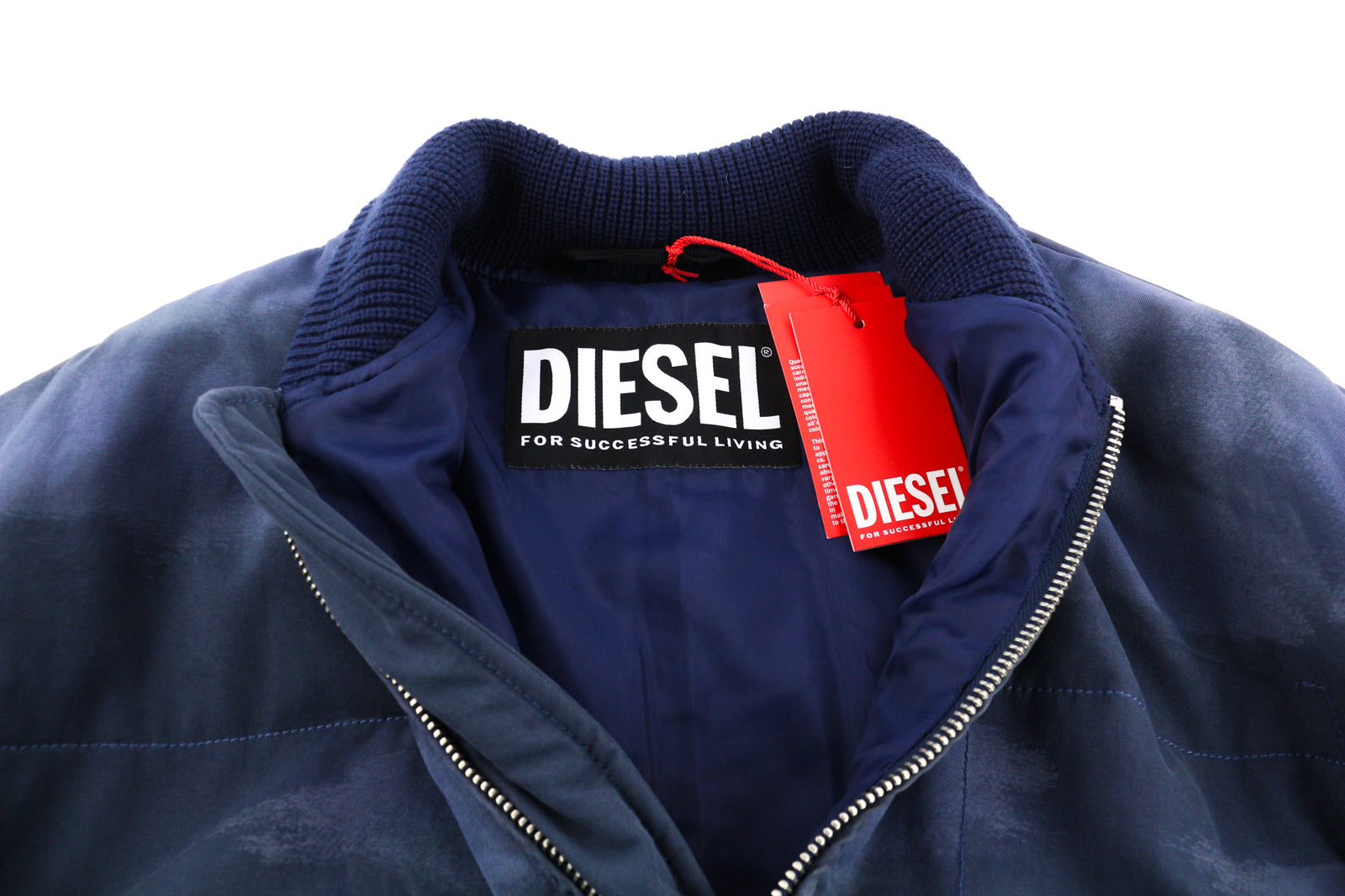 DIESEL W-Spleak-A vyriška striukė S, mėlyna, skalbta, didelė bomber striukė su izoliacija, rekomenduojama kaina – 325 € 