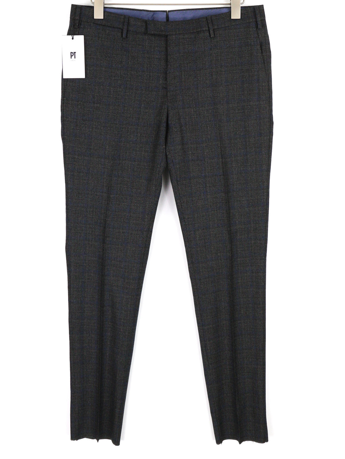 PT TORINO aptemptos vyriškos kelnės 52 W36 languotas flisas, vilnos mišinys, laisvalaikio stiliaus, su užtrauktuku 