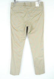 SCOTCH & SODA Thorne Men's Brown Trousers W32/L32 Super Slim Striped Pleated