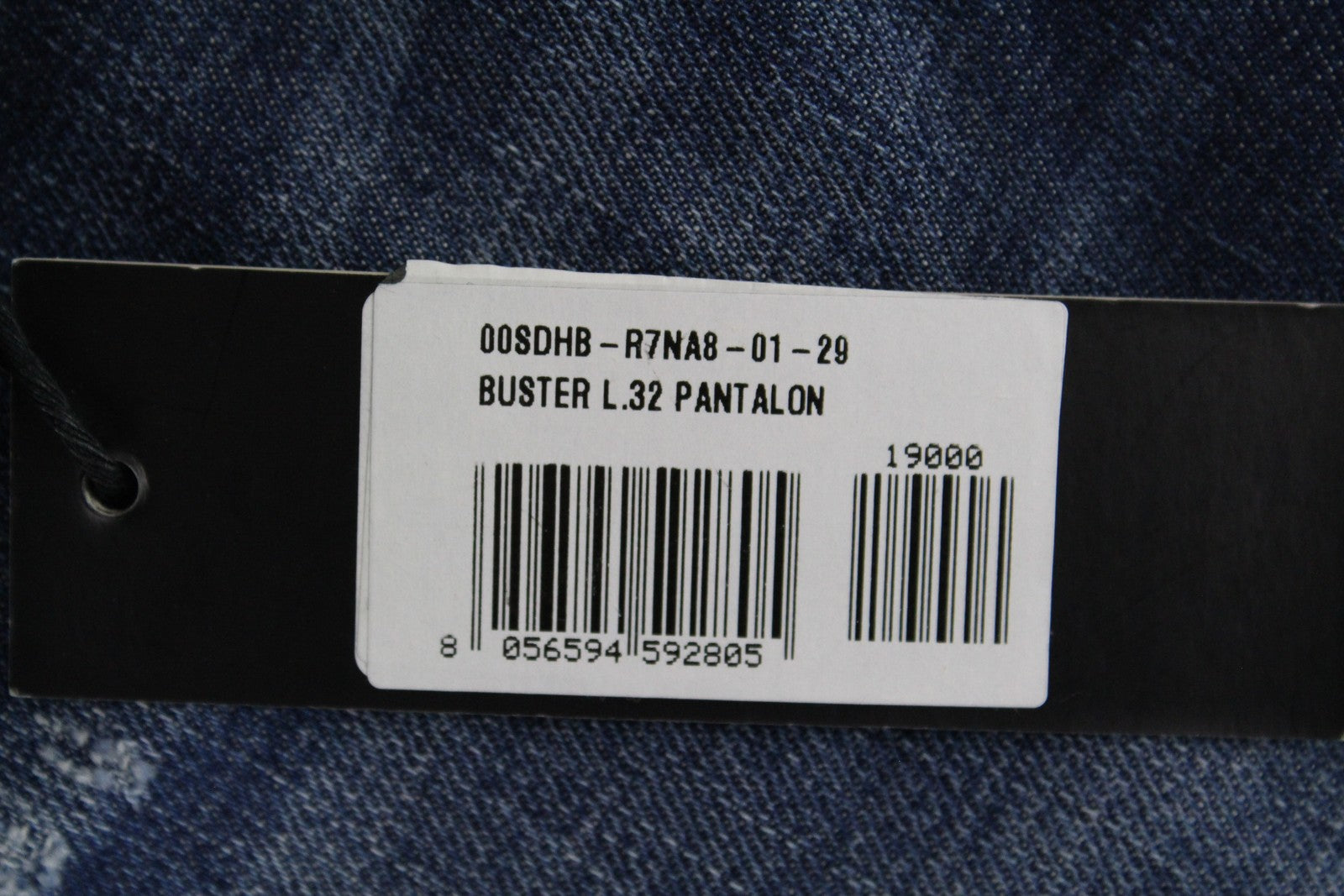 DIESEL Buster R7NA8 vyriški džinsai W29/L32 Slim Fit mėlyni skalbti siaurėjantys tamprūs* 