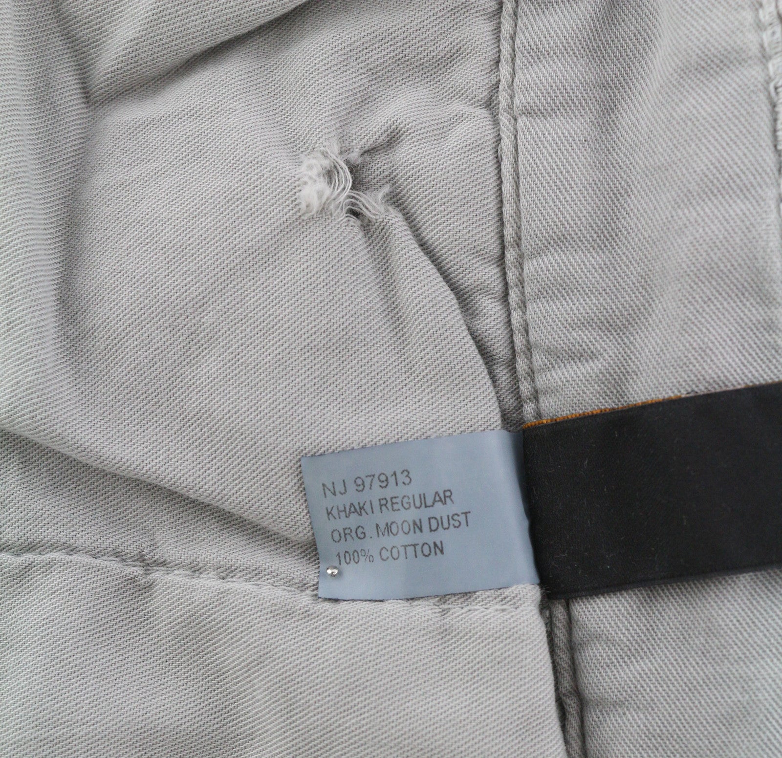 NUDIE JEANS Khaki spalvos įprastos vyriškos kelnės W32/L34 Organic Moon Dust Chino Button 