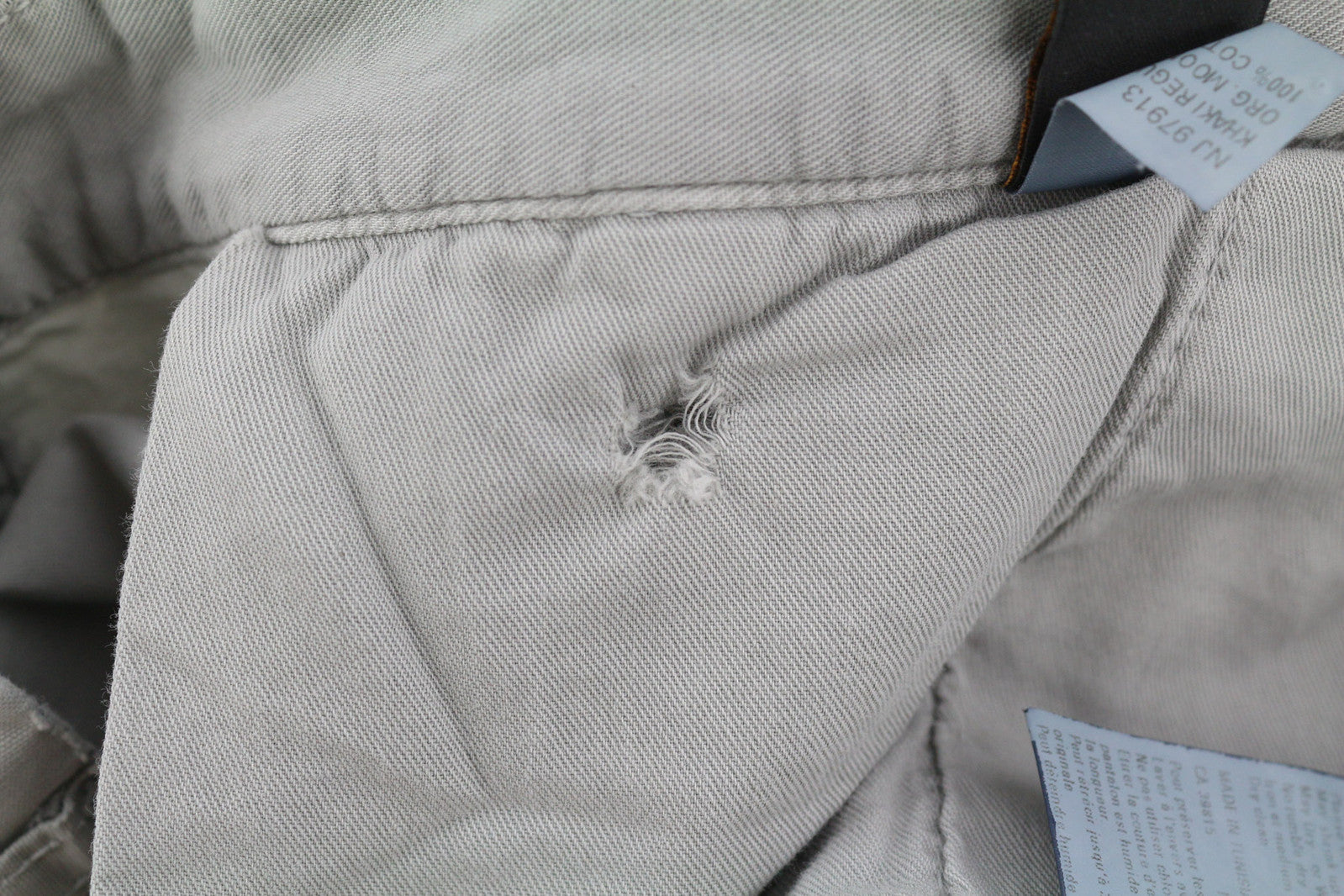 NUDIE JEANS Khaki spalvos įprastos vyriškos kelnės W32/L34 Organic Moon Dust Chino Button 