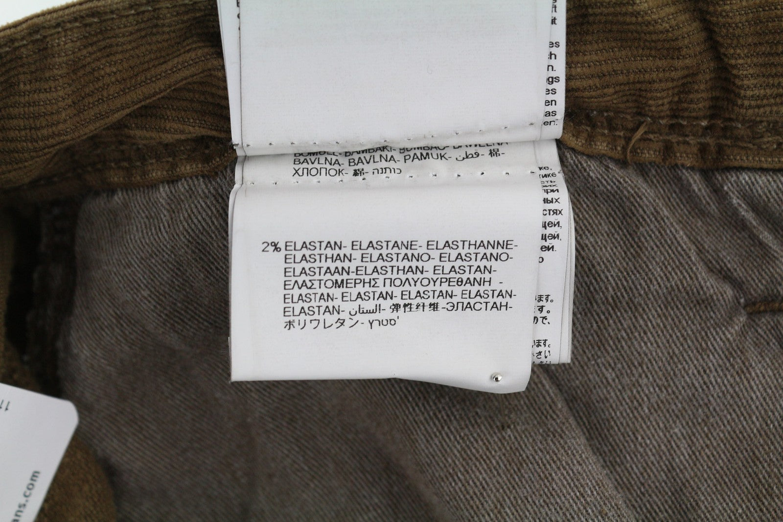 REPLAY Anbass vyriškos kelnės W30/L34 Slim tamprios velveto kelnės su užtrauktuku, rudos 