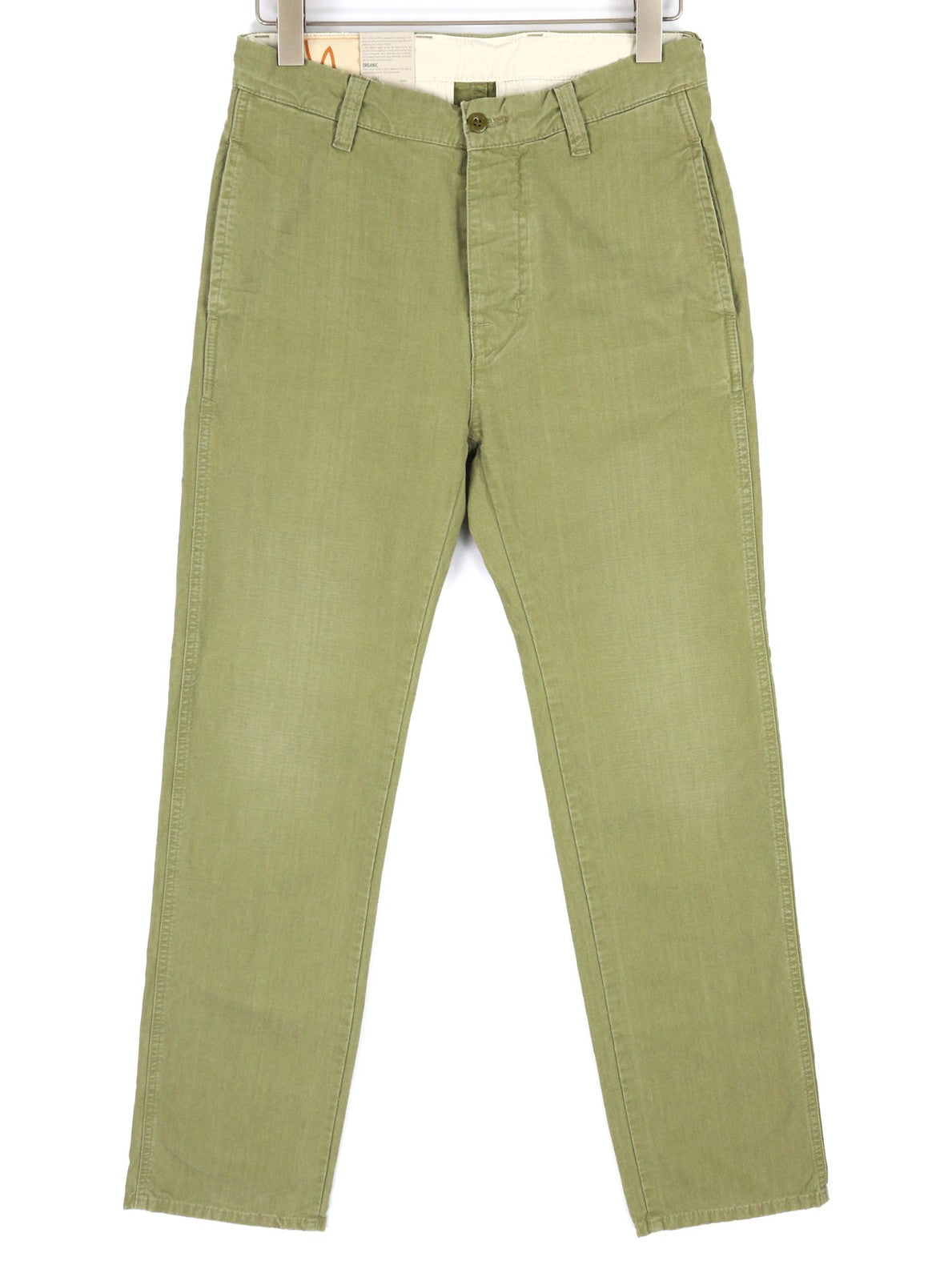 NUDIE JEANS Loose Alvar Men Jeans W28/L32 Beech Green Washed Buttoned Casual