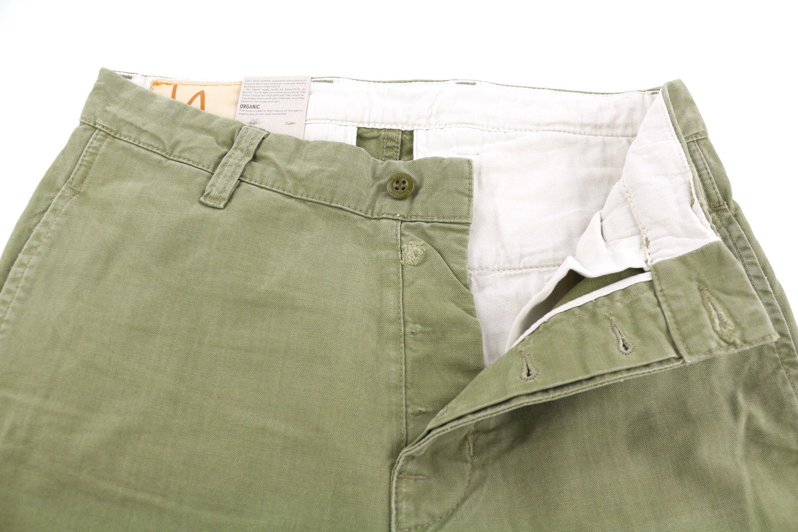 NUDIE JEANS Loose Alvar Men Jeans W28/L32 Beech Green Washed Buttoned Casual