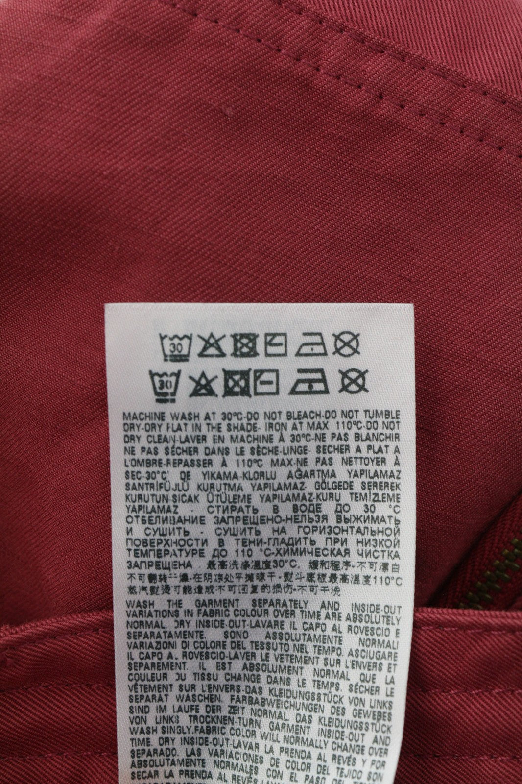 DIESEL P-Giulia moteriškos kelnės W27 Cargo laisvos bordo spalvos lininio audinio mišinio RRP300