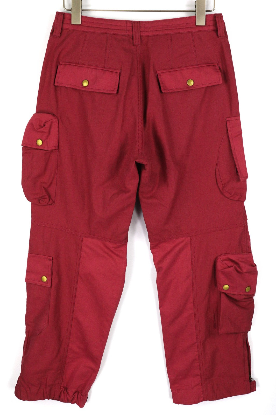 DIESEL P-Giulia moteriškos kelnės W27 Cargo laisvos bordo spalvos lininio audinio mišinio RRP300