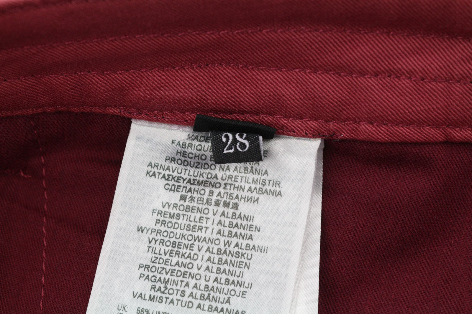 DIESEL P-Giulia moteriškos kelnės W28 Cargo laisvos bordo spalvos lininio audinio mišinio RRP 300